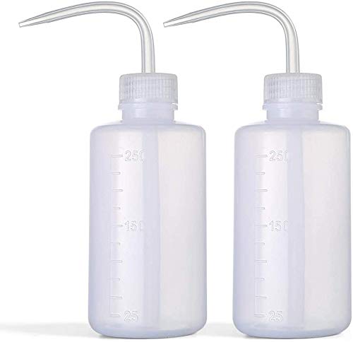 Hatonseyan Wash Bottles - 2pcs 250ml Safety Wash Bottle Watering Tools, Economy Plastic Squeeze Bottle for Medical Label Tattoo Supplies Green Soap Cleaning Washing Bottle