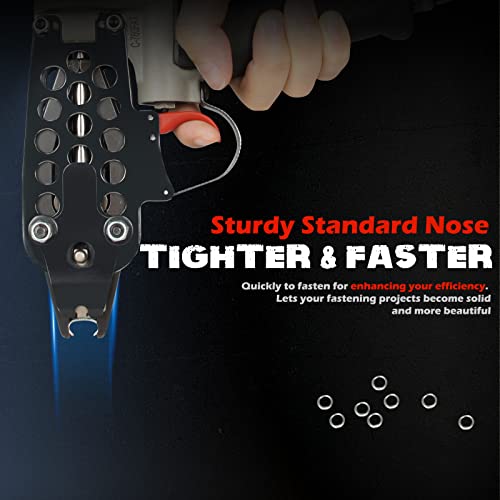 WOODPECKER C-760FA 16 Guage Pneumatic Hog Ring Gun, Standard 3.0mm Closure Diameter, 1/2-Inch Crown Hog Ring Staples, Power Hog Ring Gun Air Hog Ring Plier Tool for Wire Cages, Seat Making, Fencing