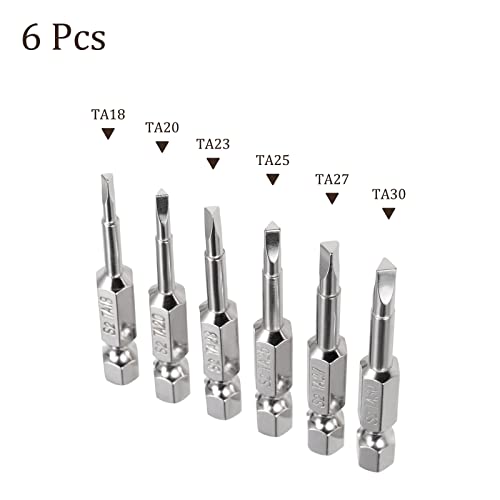 Kozelo Tri-angle Screwdriver Bit Set - [2 Inch x H1/4 x TA18/20/23/25/27/30] Magnetic Screw Driver Batch Head for Pneumatic or Power Tool Use, S2 Steel