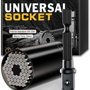 Valentines Day Gifts for Him-Universal Socket Tools Gifts Stocking Stuffers for Men, Birthday Gifts Cool Stuff Gadgets for Men Dad Husband Boyfriend, Tools Socket Set with Power Drill Adapter(7-19 MM)