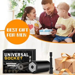 Valentines Day Gifts for Him-Universal Socket Tools Gifts Stocking Stuffers for Men, Birthday Gifts Cool Stuff Gadgets for Men Dad Husband Boyfriend, Tools Socket Set with Power Drill Adapter(7-19 MM)