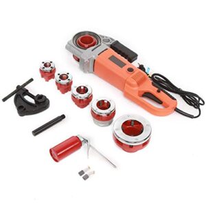 Electric Pipe Threader Tool Kit 2300W 110V, Portable Handheld Electric Pipe Threader Threading Machine With 6 Dies 1/2-Inch to 2-Inch Pipe Threading Die Heads, Ratchet Pipe Threader Kit