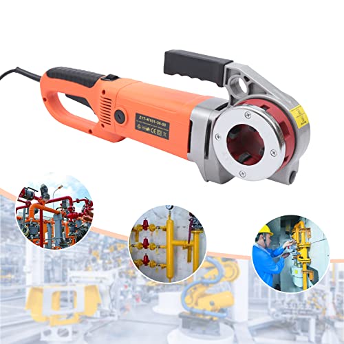 Electric Pipe Threader Tool Kit 2300W 110V, Portable Handheld Electric Pipe Threader Threading Machine With 6 Dies 1/2-Inch to 2-Inch Pipe Threading Die Heads, Ratchet Pipe Threader Kit