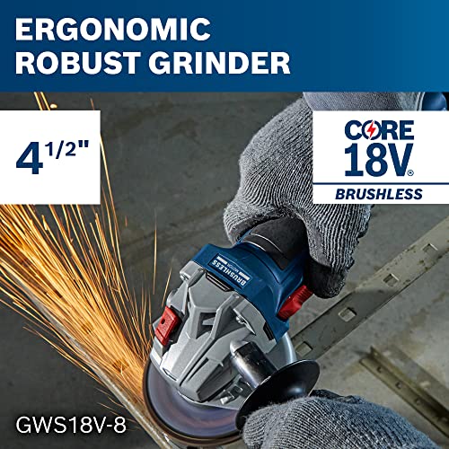 BOSCH GXL18V-601B25 18V 6-Tool Combo Kit with 2-in-1 Bit/Socket Impact Driver, Hammer Drill/Driver, Reciprocating Saw, Circular Saw, Angle Grinder, Floodlight and (2) CORE18V 4.0 Ah Compact Batteries