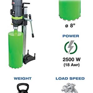 CS Unitec DBE 201 8" Capacity Concrete Core Drill - Wet Diamond Core Drilling Rig - For Concrete, Brick, Block, and Stone - MADE IN GERMANY - 110V