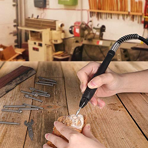 GOXAWEE Rotary Tool Kit with MultiPro Keyless Chuck and Flex Shaft -140pcs Accessories Variable Speed Electric Drill Set for Handmade Crafting Projects and DIY Creations
