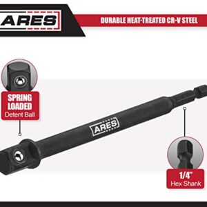 ARES 70001 - 6-Inch Impact Grade Socket Adapter Set - Turns Power Drill into High Speed Nut Driver - 1/4-Inch, 3/8-Inch, and 1/2-Inch Drive