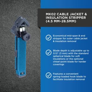 Miller MK02 Cable Jacket and Insulation Stripper for Professional Technicians, Electricians, and Installers, 4.2 Ounces