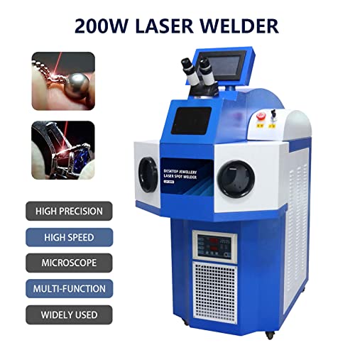 60 Joules Jewelry Welder 200W Jewelry Laser Welding Machine 220V 1 Phase LJW-200W Jewelry Spot Welder Repair Tool for Bracelets Gold Silver Platinum 24K Gold Spot Welding