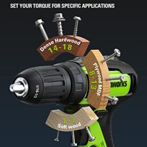 [Professional Grade] Greenworks 24V Max Cordless Brushless Drill + Impact Combo Kit, (2) 2.0Ah Batteries, FAST Charger, and Bag Included