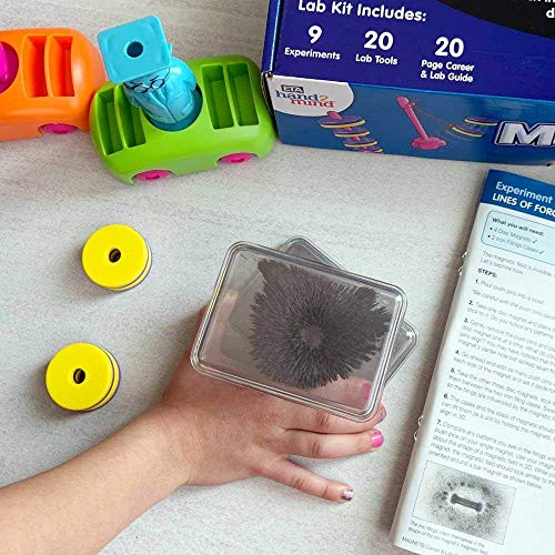 hand2mind-90740 Magnetic Science Kit for Kids 8-12, Kids Science Kit with Fact-Filled Guide, Make Magnets Float and Build a Compass, STEM Toys, 9 Science Experiments
