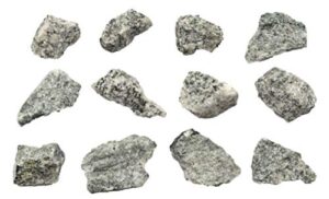 12pk raw porphyritic granite, igneous rock specimen – approx. 1″- geologist selected & hand processed – great for science classrooms – eisco labs