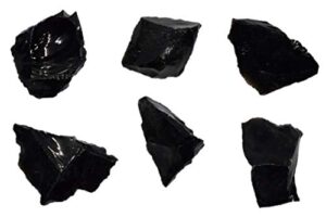 6pk raw obsidian, igneous rock specimen – approx. 1″- geologist selected & hand processed – great for science classrooms – eisco labs