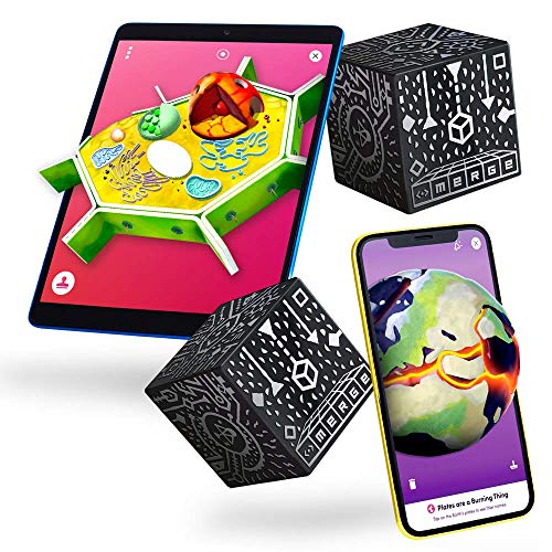 Merge Cube (2 Pack) Hold Anything - Hands-on Science and STEM Education | Digital Teaching Aids - Science Simulations and STEM Projects - Home School, Remote and in Classroom Learning - iOS & Android