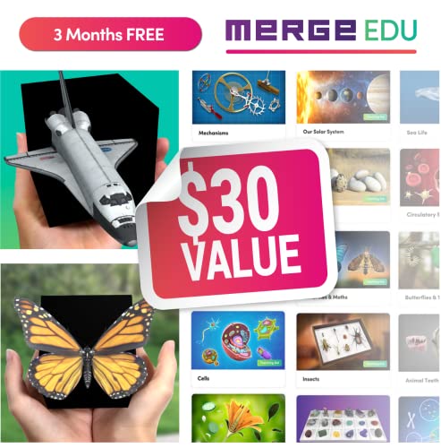 Merge Cube (2 Pack) Hold Anything - Hands-on Science and STEM Education | Digital Teaching Aids - Science Simulations and STEM Projects - Home School, Remote and in Classroom Learning - iOS & Android