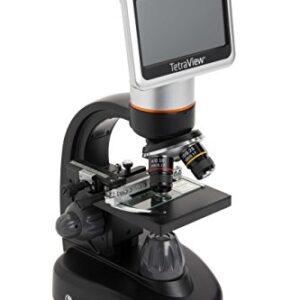 Celestron – TetraView LCD Digital Microscope – Biological Microscope with a Built-In 5MP Digital Camera – Adjustable Mechanical Stage –Carrying Case and 2GB Micro SD Card