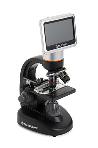 Celestron – TetraView LCD Digital Microscope – Biological Microscope with a Built-In 5MP Digital Camera – Adjustable Mechanical Stage –Carrying Case and 2GB Micro SD Card