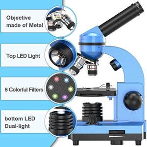 Microscope for Kids Beginners Children Student, 40X- 1000X Compound Microscopes with 52 pcs Educational Kits