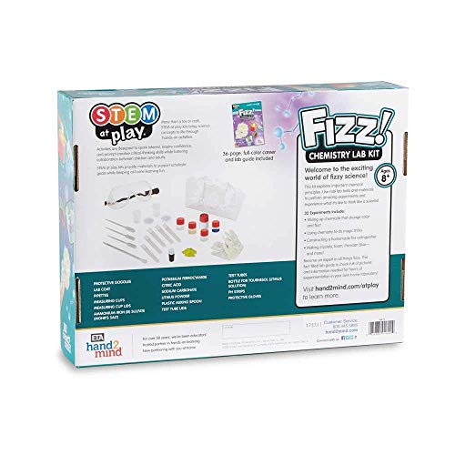 hand2mind Fizz Chemistry Science Kit for Kids Ages 8-12, 32 Science Experiments and Fact-Filled Guide, Make Your Own Foam and Crystals, Educational Home Learning, Homeschool Science Kits