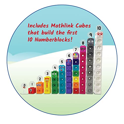 hand2mind MathLink Cubes Numberblocks 1-10 Activity Set, 30 Preschool Learning Activities, Building Blocks for Toddlers 3-5, Counting Blocks, Linking Cubes, Math Counters for Kids, Educational Toys