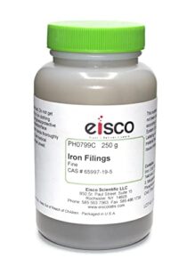 fine iron filings for the study of magnetism, 250g – eisco labs – made in the usa