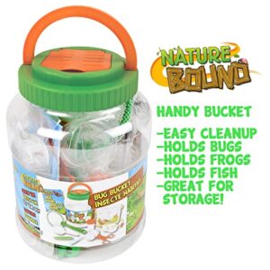 Nature Bound Bug Catcher with Habitat Bucket and 7 Piece Nature Exploration Set - Includes Critter Box, Activity Booklet, Net, Magnifier, Tweezers, Jar, Petri Dish, and More
