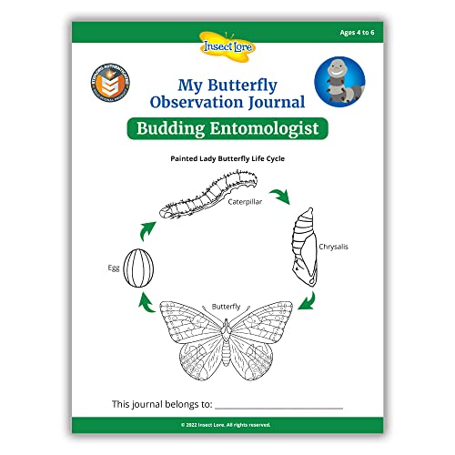 Insect Lore Butterfly Pavilion: Pavilion Habitat and Two Live Cups of Caterpillars with STEM Butterfly Journal – Life Science & STEM Education – Butterfly Kit