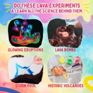 Playz Explosive Rainbow Volcano Kit for Kids with 23+ Science Chemistry Set Activities & Experiments, Glow in The Dark Learning & Education Toys, & Earth Science Kits for Kids Age 8-12, Boys, & Girls