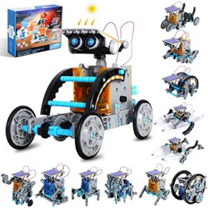 tomons stem projects | 12-in-1 solar robot toys, education science experiment kits for kids ages 8-12, 190 pieces building set for boys girls