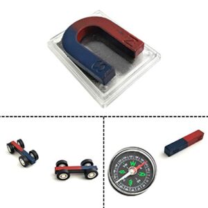 EUDAX Labs Junior Science Magnet Set for Education Science Experiment Tools Icluding Bar/Ring/Horseshoe/Compass Magnets