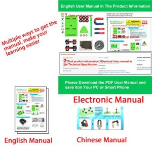 EUDAX Labs Junior Science Magnet Set for Education Science Experiment Tools Icluding Bar/Ring/Horseshoe/Compass Magnets