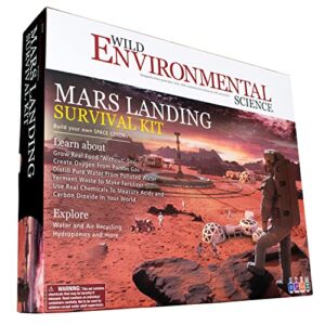 wild environmental science mars landing survival kit – kids plant growing terrarium kit – ages 8+ – grow food & build an earth-like environment on mars – seeds included