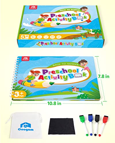 Coogam Pencil Control Tracing Workbook, Learn to Write Alphabet ABC Letters Numbers Handwriting Book Fine Motor Montessori Educational Toy Gift for Preschool Kids