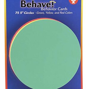 Hygloss Behavior Cards - Motivational for Students & Kids - Red, Yellow & Green Incentive Cards for Classroom - Early Childhood Education Material - Pocket Chart Cards - 5” Circles - Pack of 75