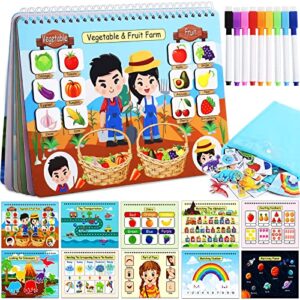 magnetic montessori preschool busy book for toddlers age 3 4 years old, preschool learning activities binder quiet book, kids educational travel speech therapy autism sensory toy for boys girls