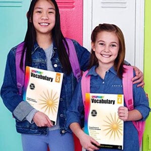 Spectrum Grade 4 Vocabulary Workbook, 4th Grade Vocabulary Covering Word Relationships, Sensory Language, Roots and Affixes, and Reading Comprehension Context Clues, Classroom or Homeschool Curriculum