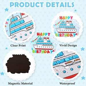 15 Pcs Birthday Cruise Door Decorations Funny Cruise Door Magnets Magnetic Cruise Accessories Must Haves Carnival Happy Birthday Door Sign Reusable Birthday Magnets for Ship Party Refrigerator Cabin