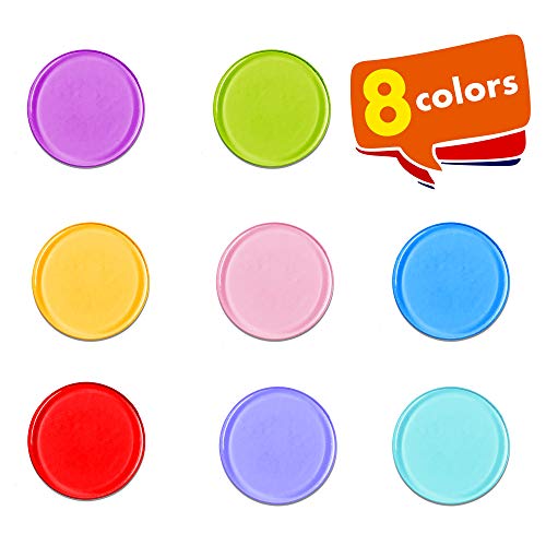 Hebayy 500 Transparent 8 Color Clear Bingo Counting Chip Plastic Markers (Each Measures 3/4 inch in Diameter)