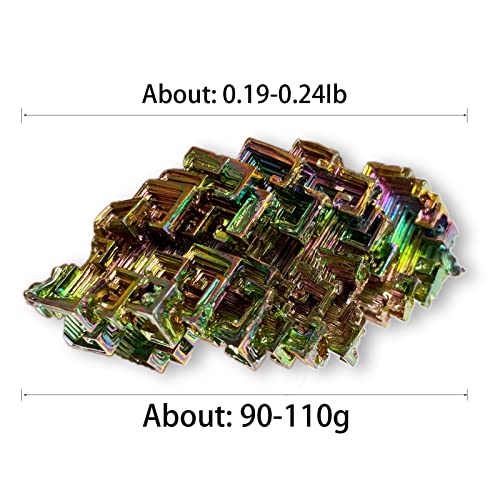Natural Bismuth Ore,Rainbow Bismuth, Metal Crystal,Crystal Gifts,Mineral Specimen,Home Decoration,Rainbow Bismuth, Metal Crystal (Approx: 0.19-0.24Ib)