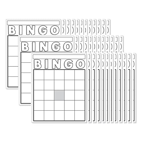 Hygloss Products Blank Bingo Cards, White, 36 Per Pack,HYG87130