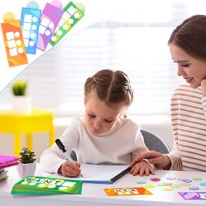 40 Pcs Sound Box Mats and Chips Cardboard Dry Erase Mats 100 Pcs 0.75 Inch Colorful Plastic Chips Phonemic Awareness Phonics Games Reading Games 2 Pcs Markers with Eraser Cap for School Office Home