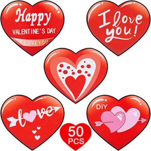 50 pieces valentine’s day cutouts colorful heart cutouts with glue point dots for bulletin board classroom decoration school happy valentines day wedding anniversary party supplies