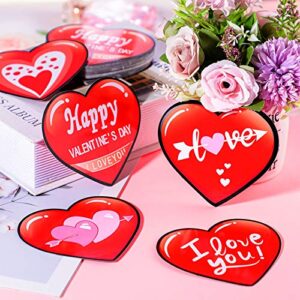 50 Pieces Valentine's Day Cutouts Colorful Heart Cutouts with Glue Point Dots for Bulletin Board Classroom Decoration School Happy Valentines Day Wedding Anniversary Party Supplies