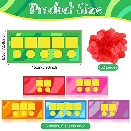 200 Pcs Set of Sound Box Mats and Chips Include 152 Pcs Chips and 48 Pcs Dry Erase Mats Phonemic Awareness Phonics Games Classroom Reading Games for Kindergarten Preschool Elementary Student Teacher