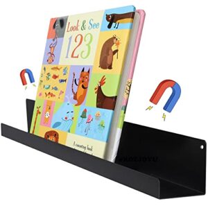 magnetic book shelf – black magnetic shelf for whiteboard, sleek magnetic shelves for whiteboard classroom great tool for teacher organization for classroom supports up to 8lbs (4kg)