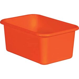 teacher created resources® orange small plastic storage bin