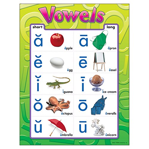 TREND ENTERPRISES, INC. Vowels Learning Chart, 17" x 22"