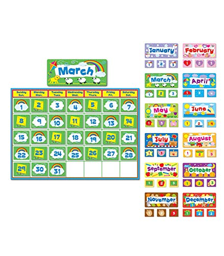 Carson Dellosa Calendar Set—Multicolor, Seasonal Kit With Monthly Headers, Days of the Week, Numbers, Seasons, Holidays, Bulletin Board Décor (415 pc)