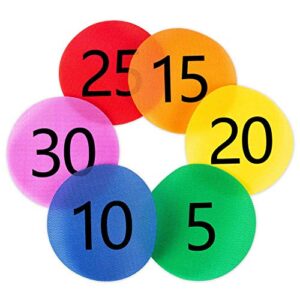carpet spot markers x 30 classroom sit circles with numbers 1-30 for teachers (6 colors)
