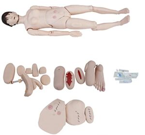 preasion training manikin model trauma model anatomical human model demonstration manikin patient care for nursing female-male wound training mannequin patient care education teaching 63’’life-size